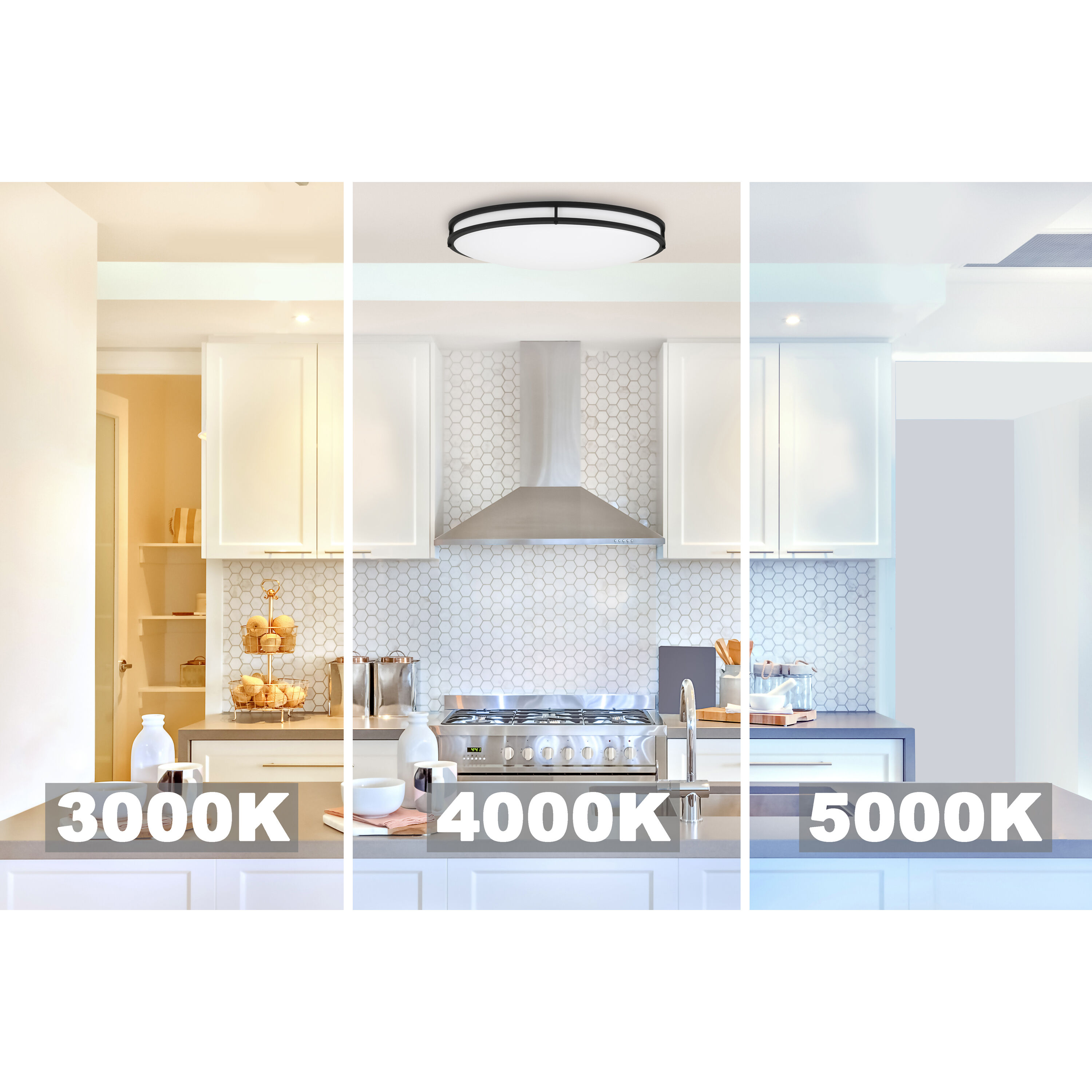 EnviroLite LED 24 inch Matte Black Flush Mount Ceiling Light